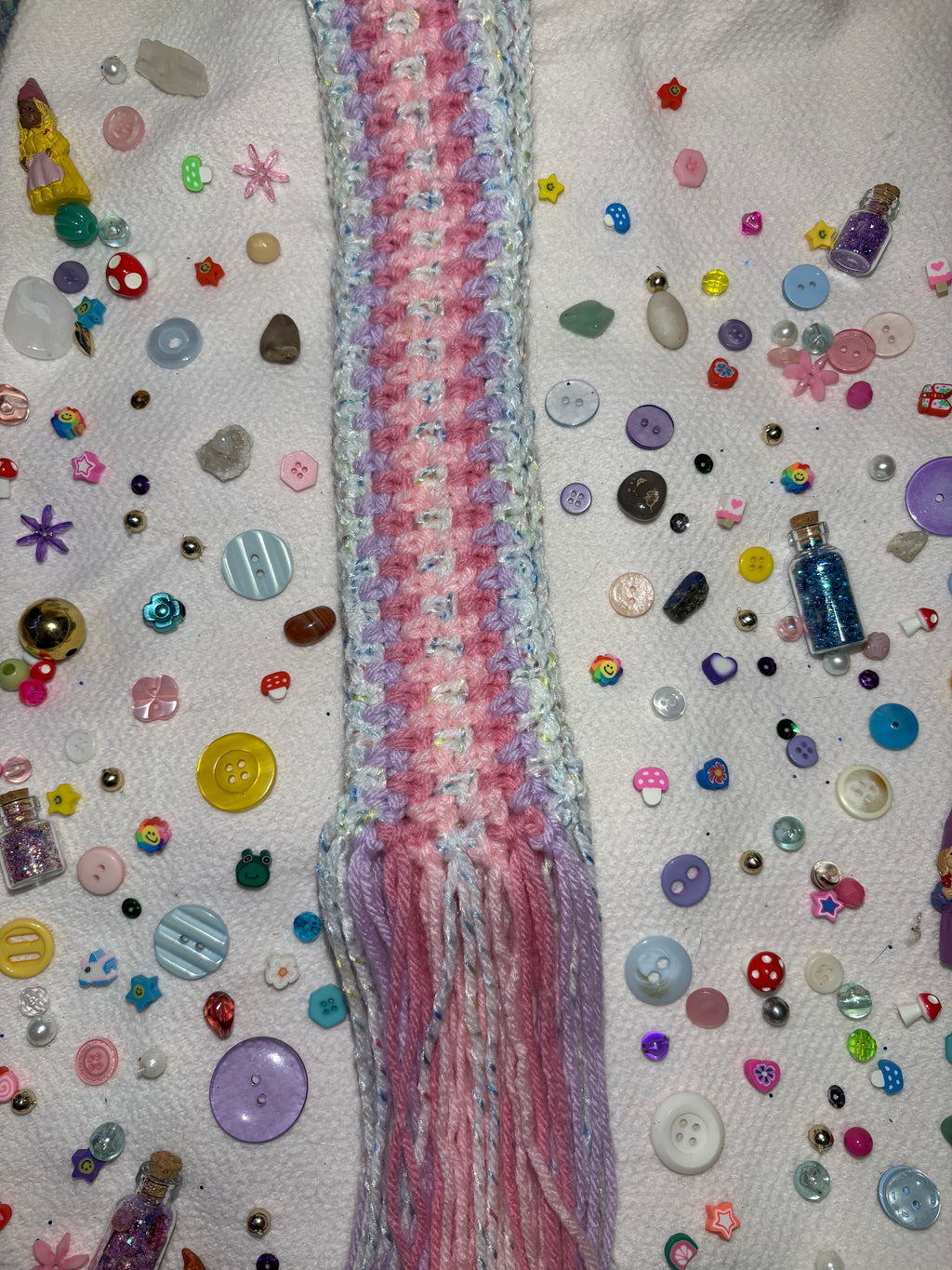 Striped Pastel Crochet Scarf
