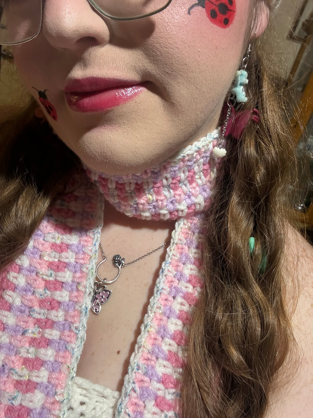 Striped Pastel Crochet Scarf