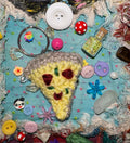 Crochet Pizza Keychain