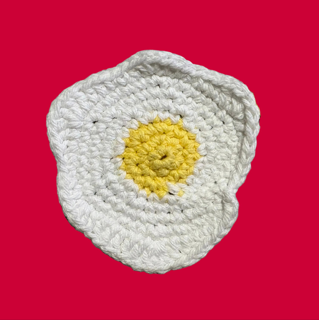 Egg Cotton Crochet Coaster