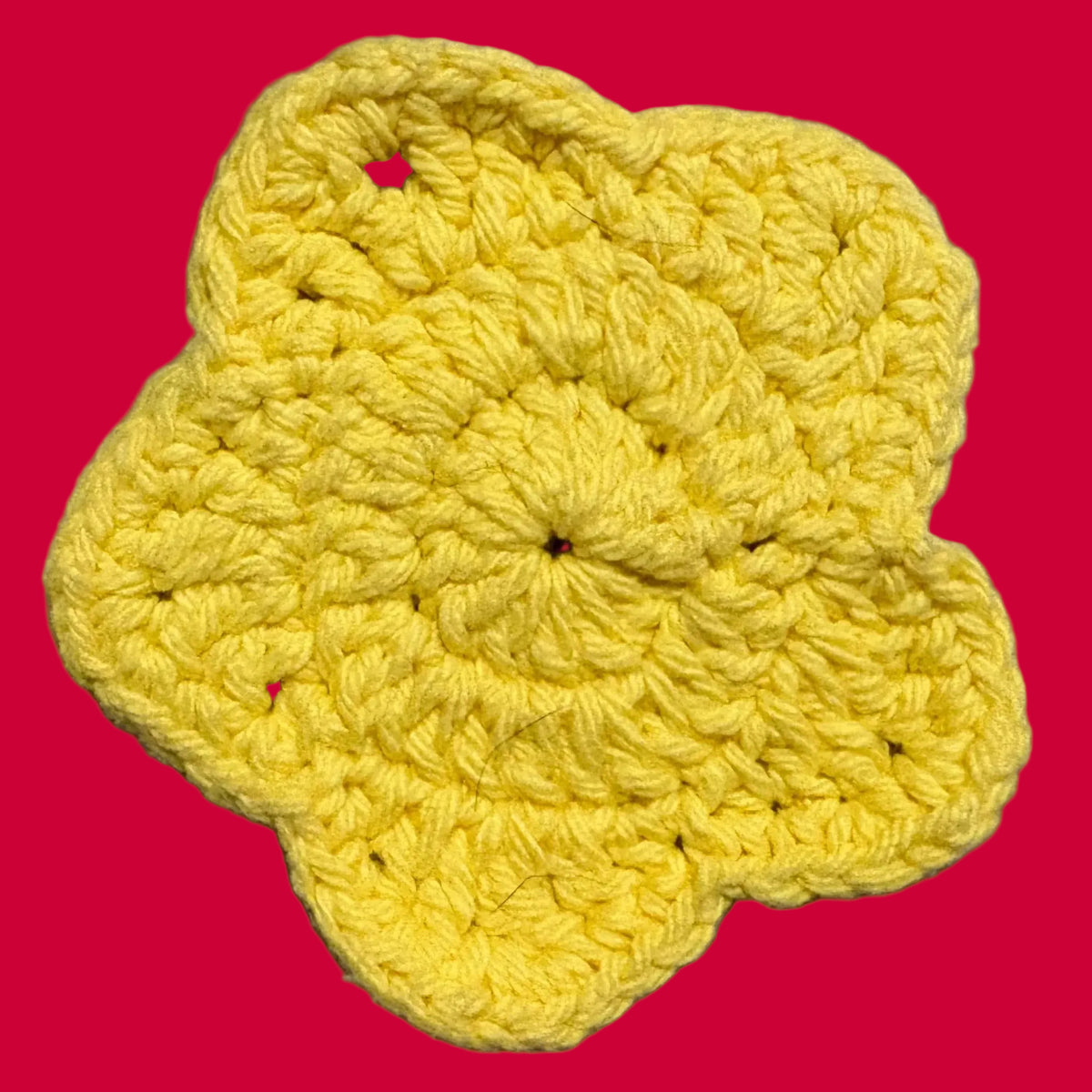 Yellow Star Cotton Crochet Coaster