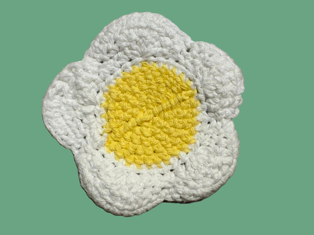 White Flower Cotton Crochet Coaster