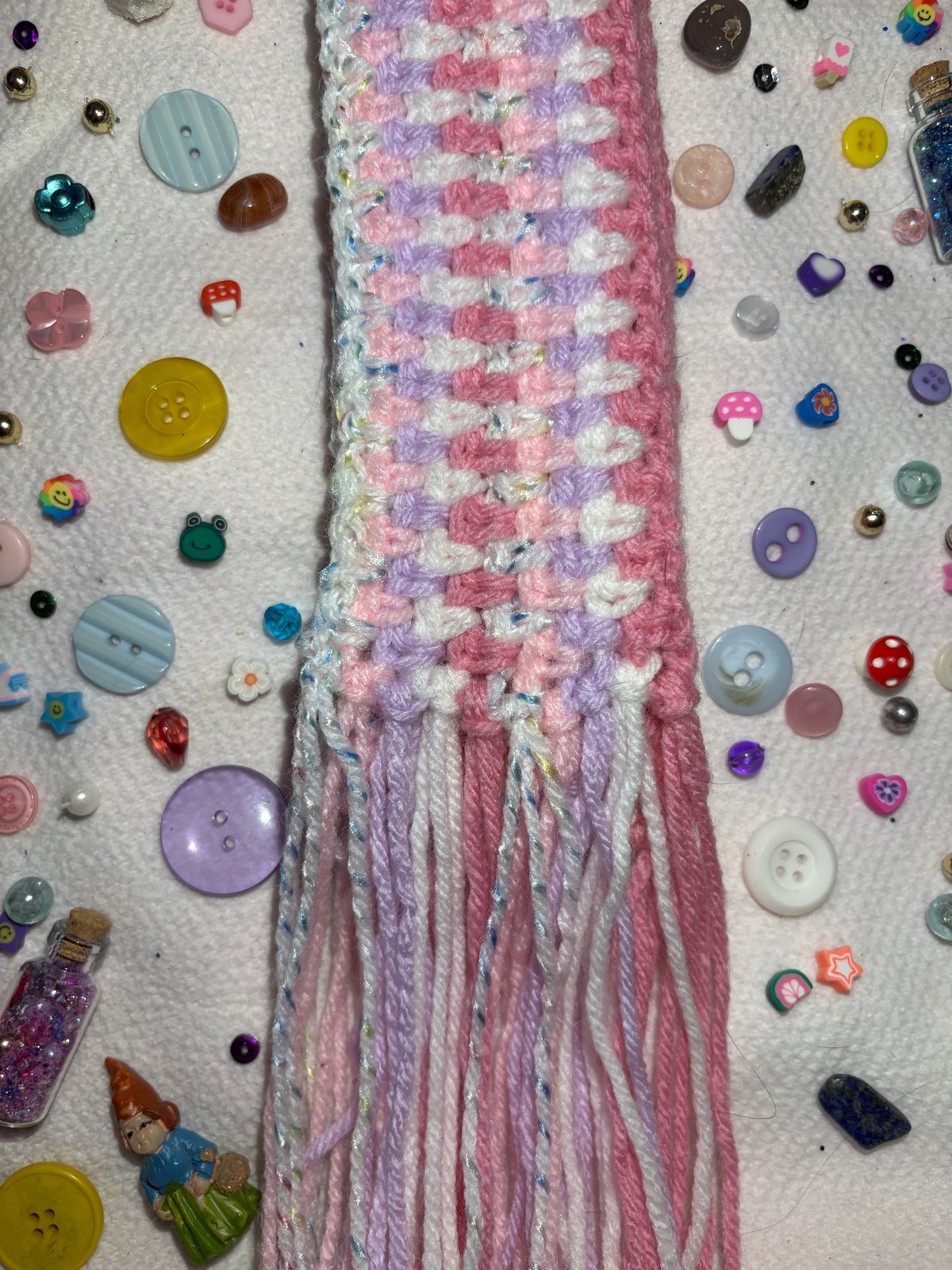 Striped Pastel Crochet Scarf