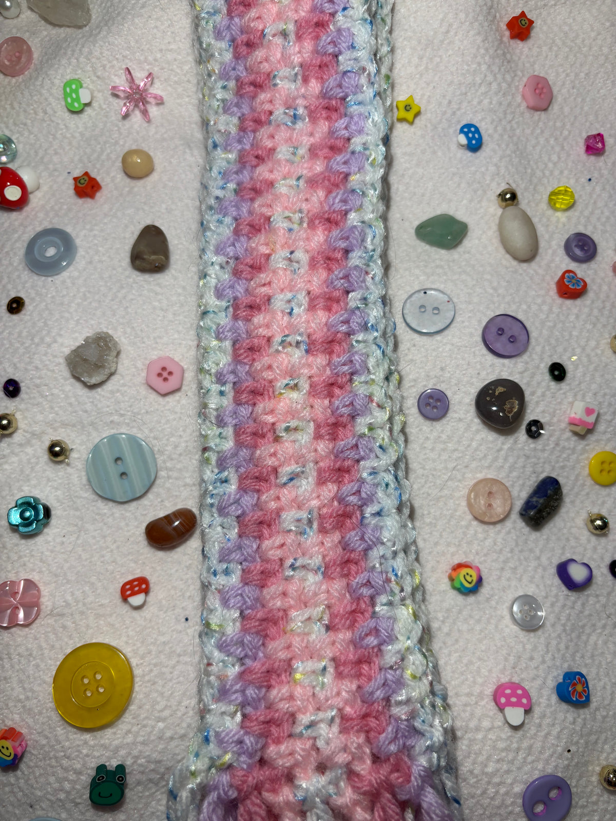 Striped Pastel Crochet Scarf