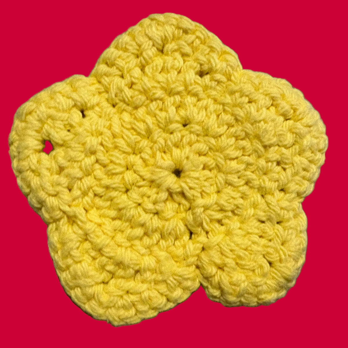 Yellow Star Cotton Crochet Coaster