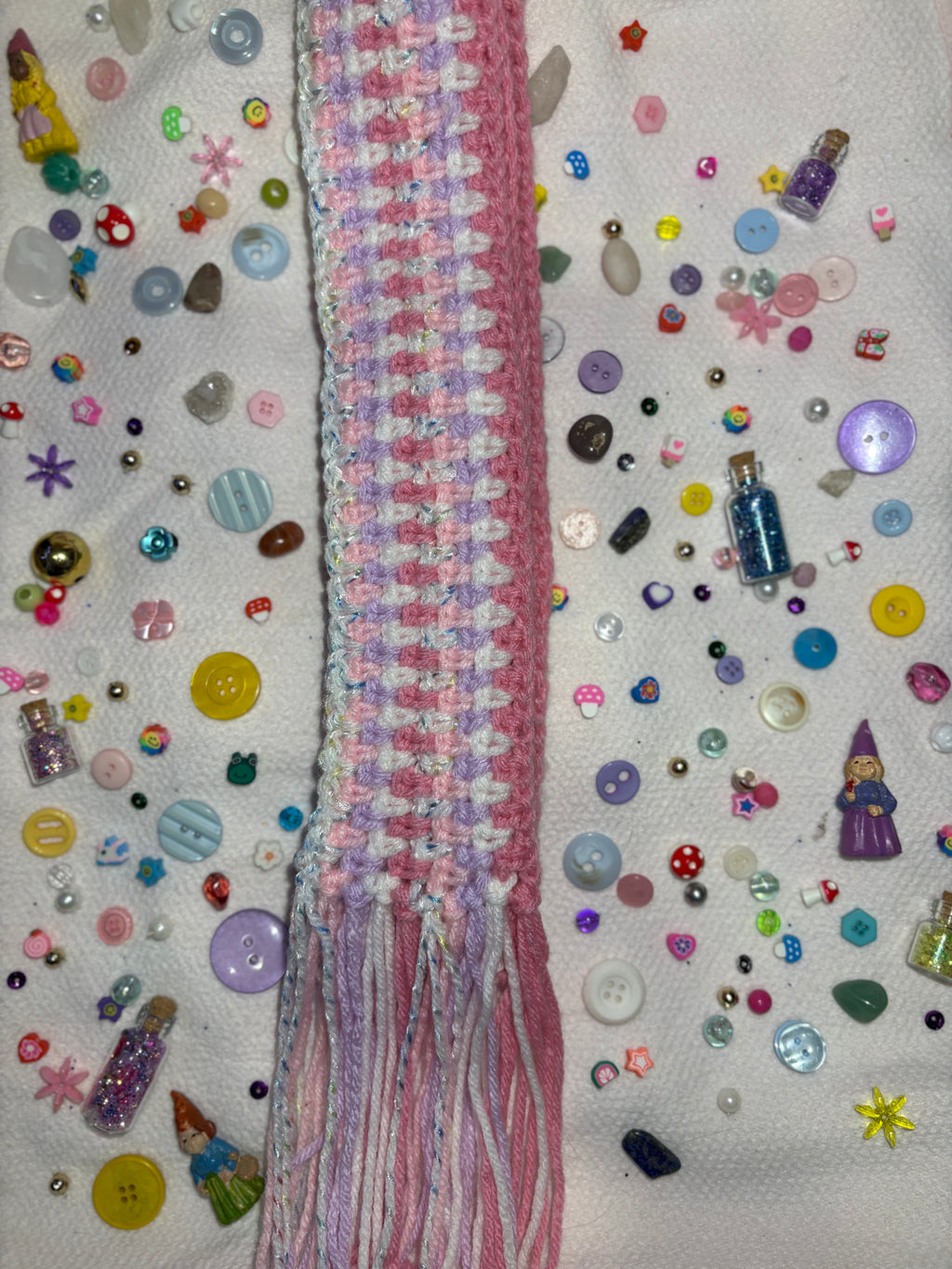 Striped Pastel Crochet Scarf