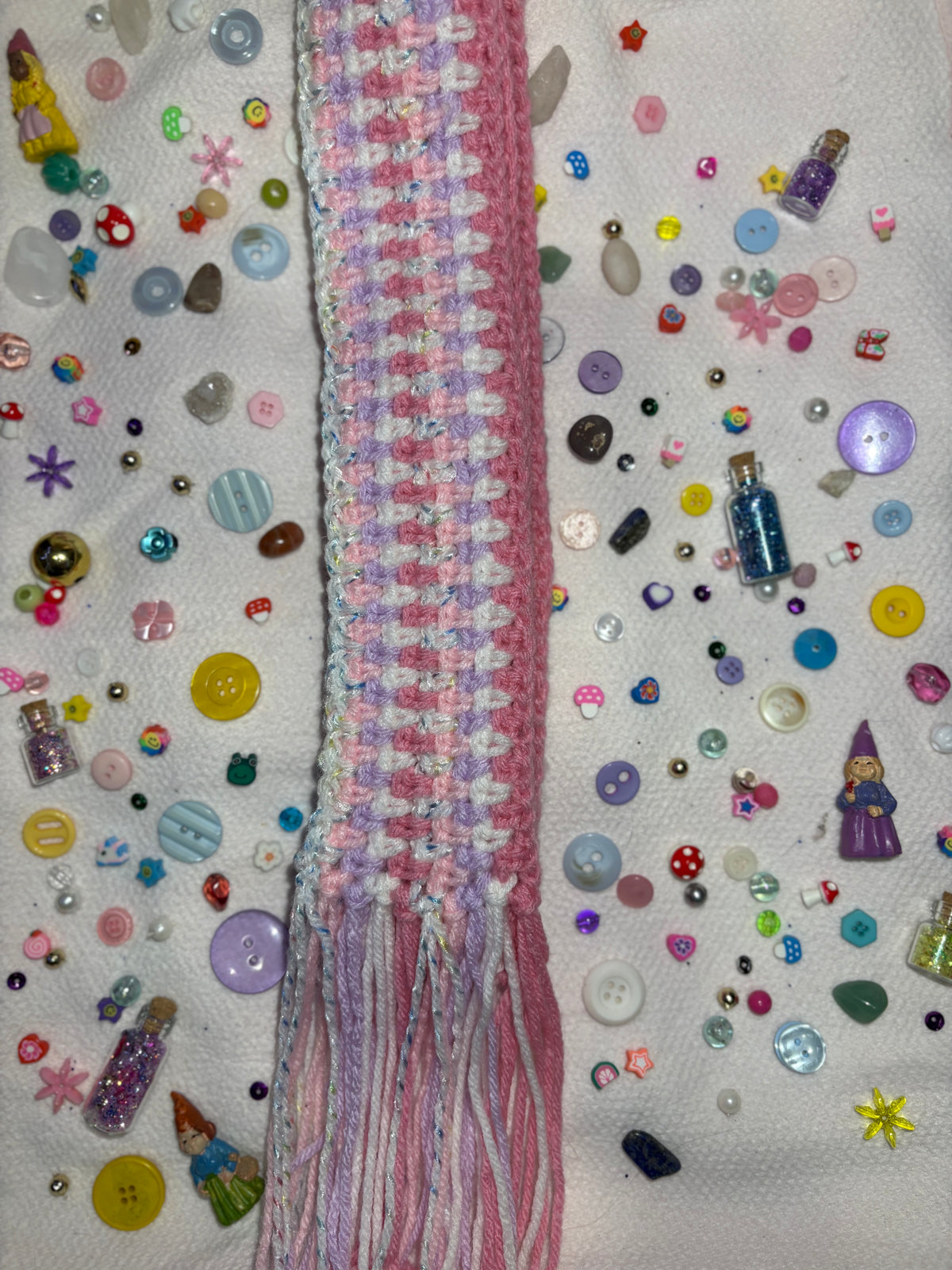 Striped Pastel Crochet Scarf