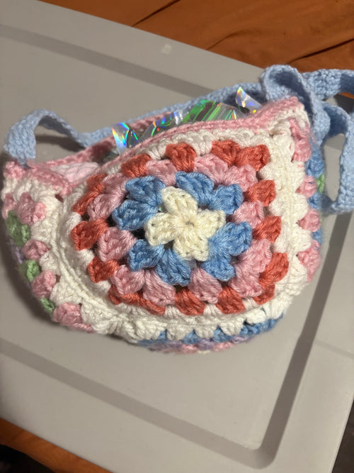 Crochet Granny Square Crossbody Bag