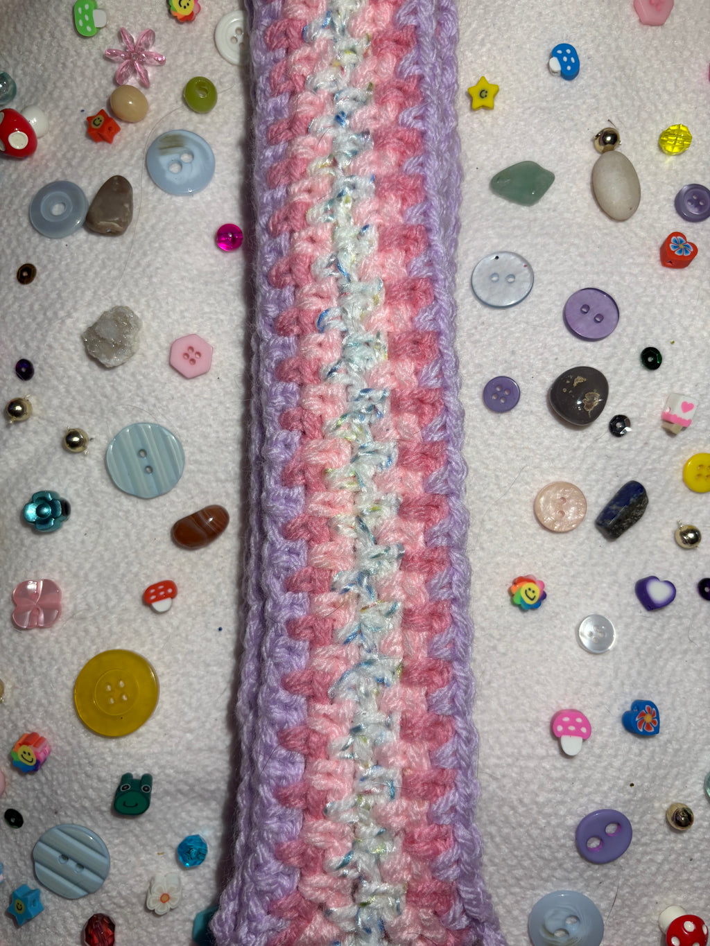 Striped Pastel Crochet Scarf