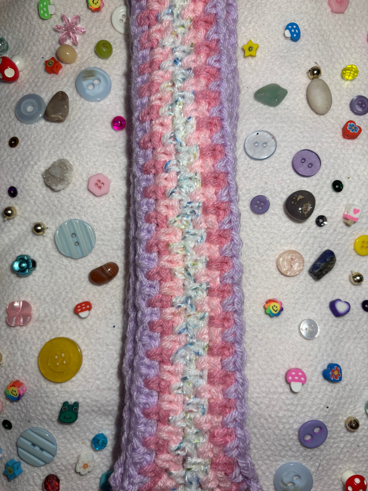 Striped Pastel Crochet Scarf