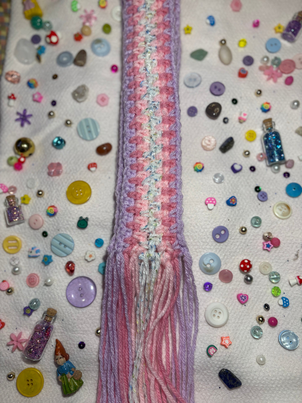 Striped Pastel Crochet Scarf