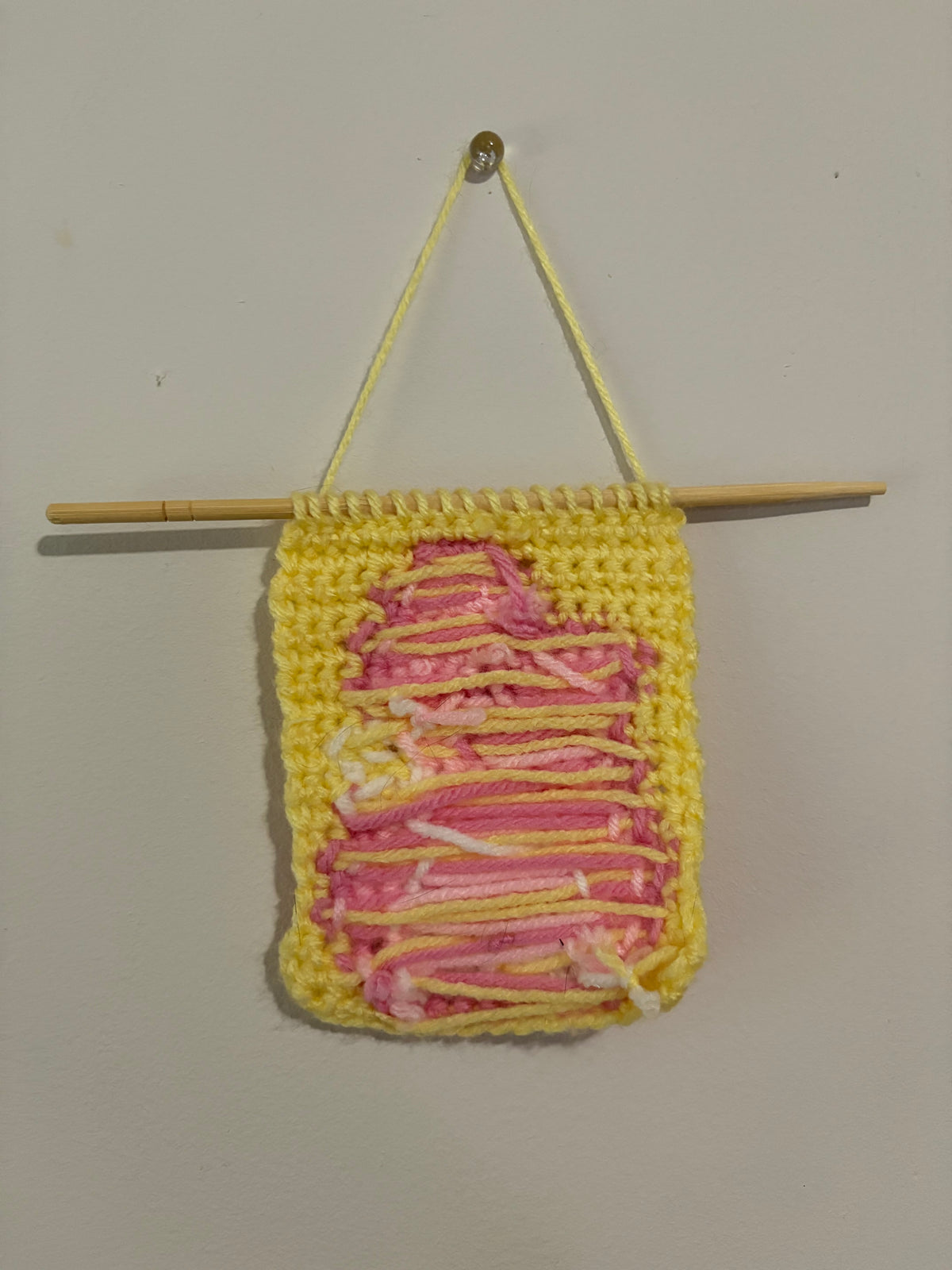 Pink Bunny Crochet Tapestry
